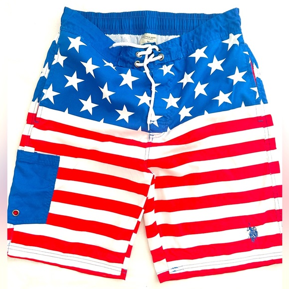U. S Polo Assn.Patriotic Stars and Stripes Swim Trunks - Picture 2 of 4